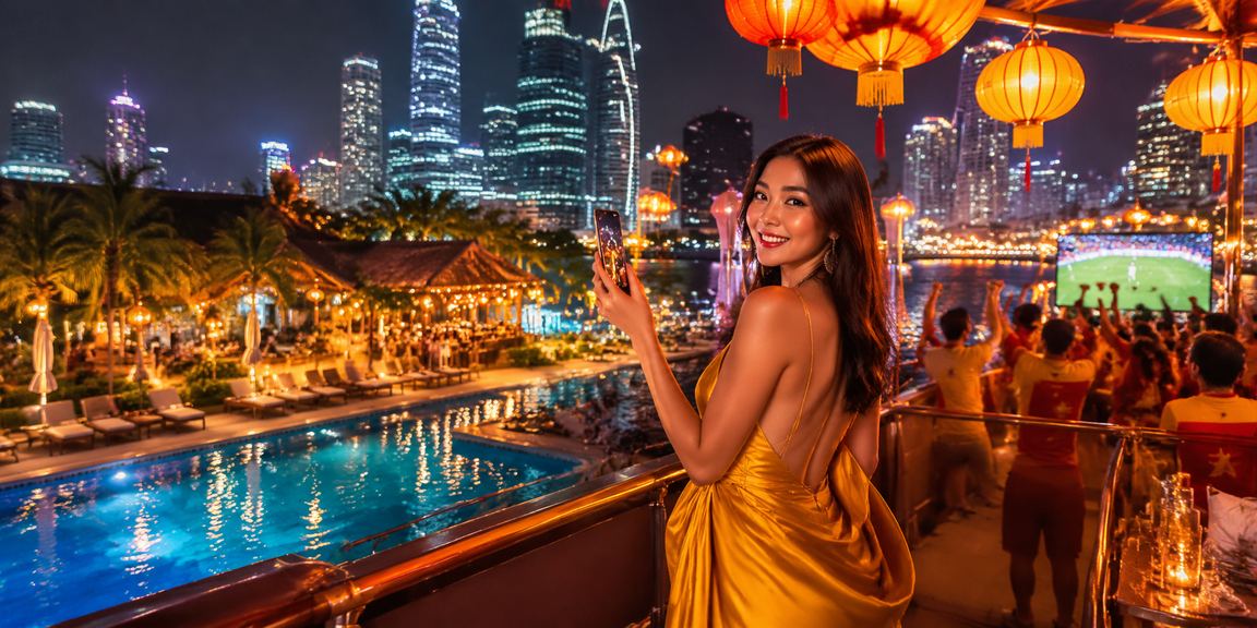 Cảnh đêm tại khu cá cược di động Hà Nội