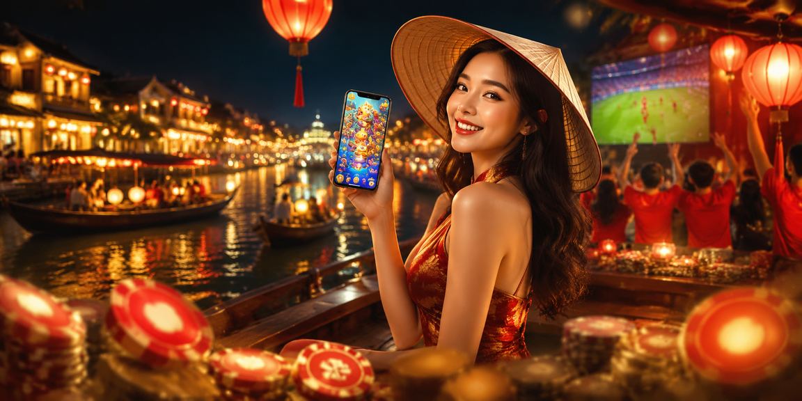 Cảnh bãi biển Hội An với chiếc nón lá truyền thống
